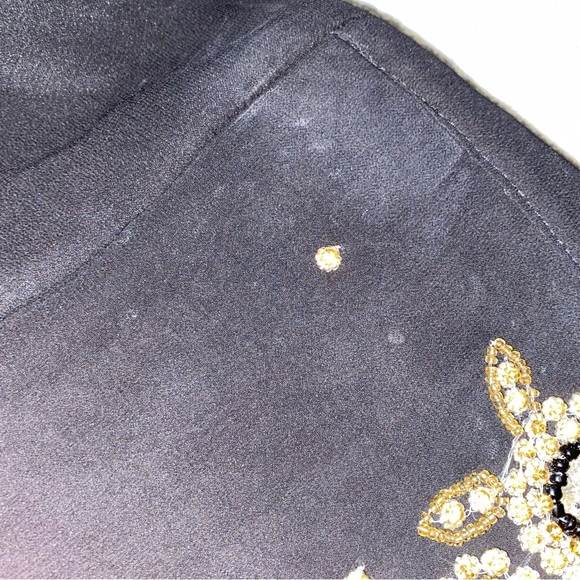 XL‎ Modest Ethnic Abaya Kaftan Maxi Evening Dress Muslim Black Gold Beaded - Picture 12 of 16